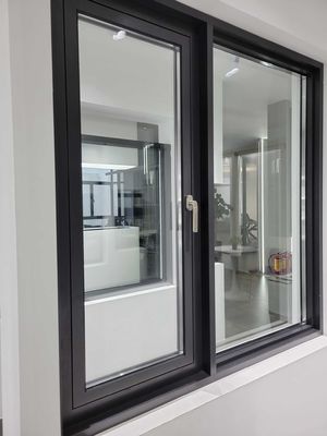 Modern Black Aluminium Casement Windows Single / Double / Triple Glass Type